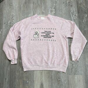 Vintage Bassett Walker Light Pink Grandmacore Lounge Mouse Cozy Crewneck XL